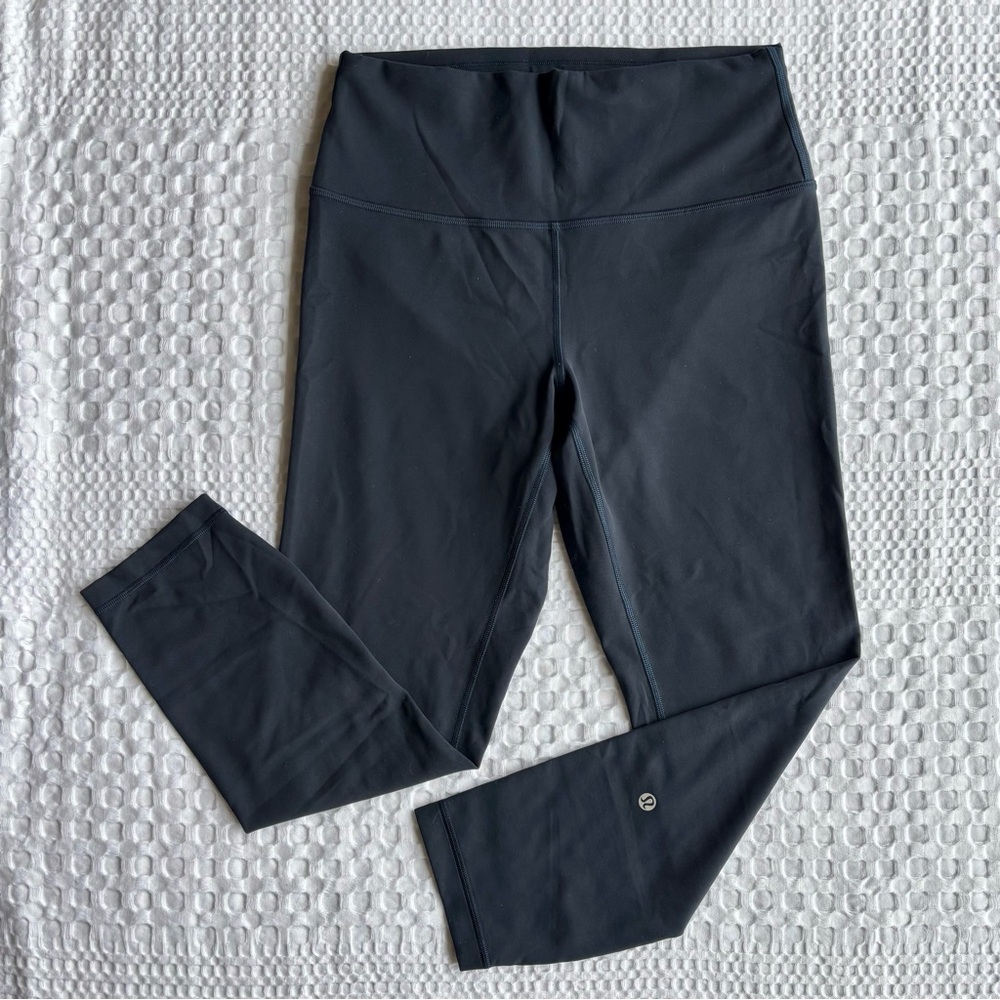 Lululemon Wunder Under Leggings Women’s 10 Navy Blue High Rise Stretch EUC